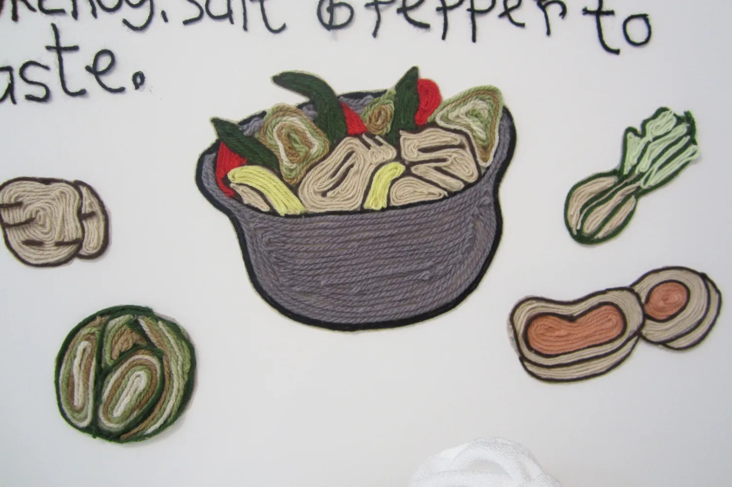 Détail d'une broderie d'art